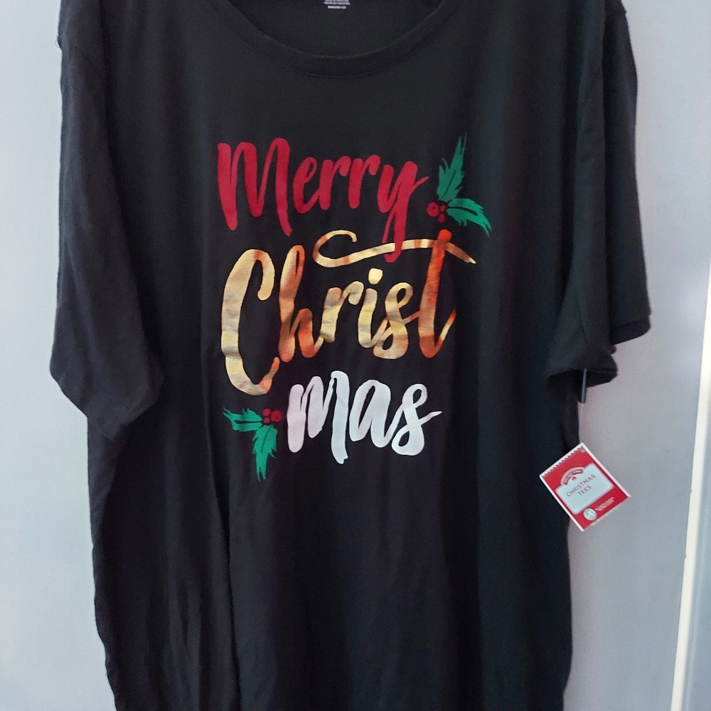 **NWT** Black Holiday Time Women's Merry Christmas Shirt 3X